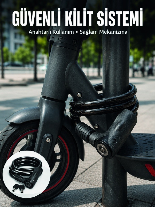 Hmngoxx Kalın Pvc Kaplamalı Dayanıklı Motosiklet Ve Bisiklet Güvenlik Kilidi Tkndhmngoxx