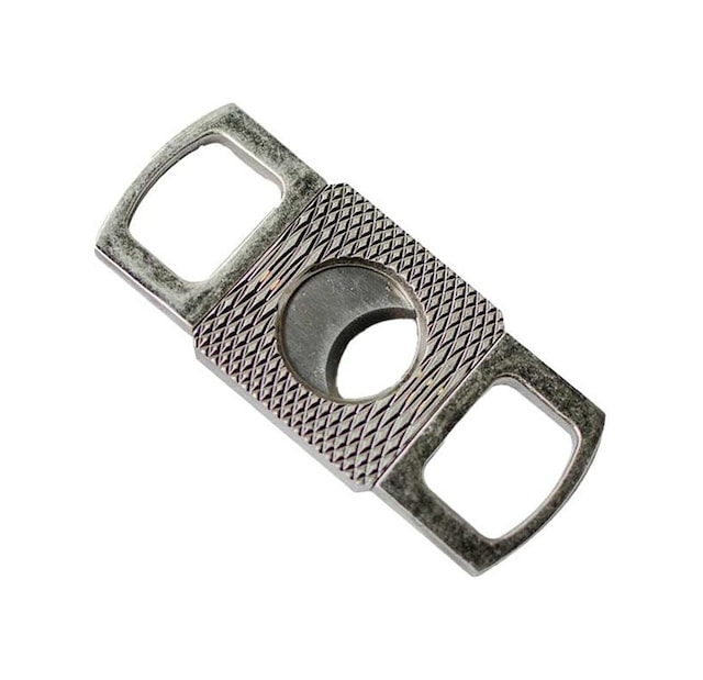Fırçalı Gunmetal Metal İşlemeli Puro Makası Kesici - Tr7141