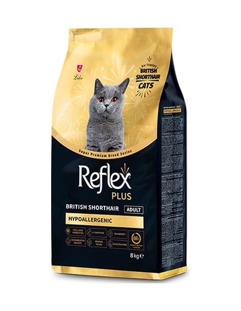 Reflex Plus Hypoallergenic British Shorthair Yetişkin Kedi Maması 8 KG