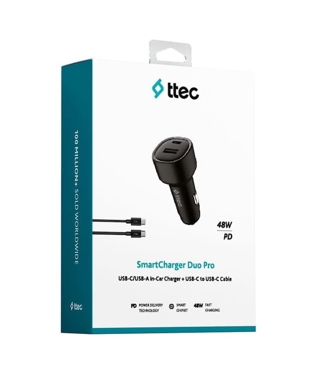 Ttec Smartcharger Duo Pd 48w Araç Hızlı Şarj Aleti Usb-c+usb-a + Usb-c- Usb-c 3a Kablo Siyah 2ckp02cs