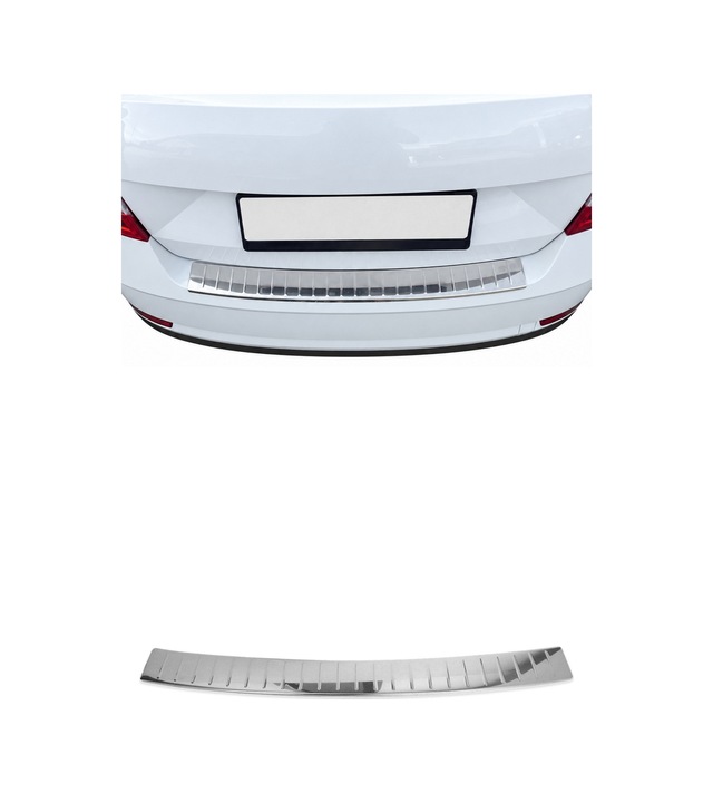 Skoda Fabia 3 2014-2021 / Skoda Octavia 3 2012-2020 Uyumlu Krom Arka Tampon Eşiği Paslanmaz Çelik