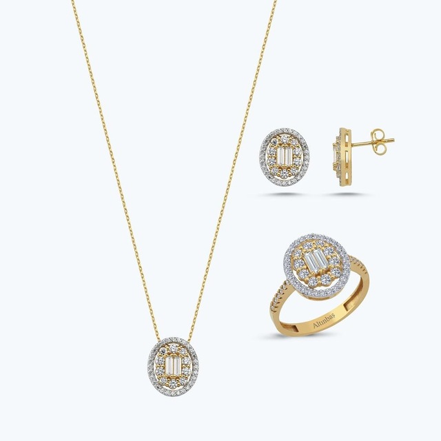 Altınbaş Altın Üçlü Oval Set Utkvr0119-24627-set
