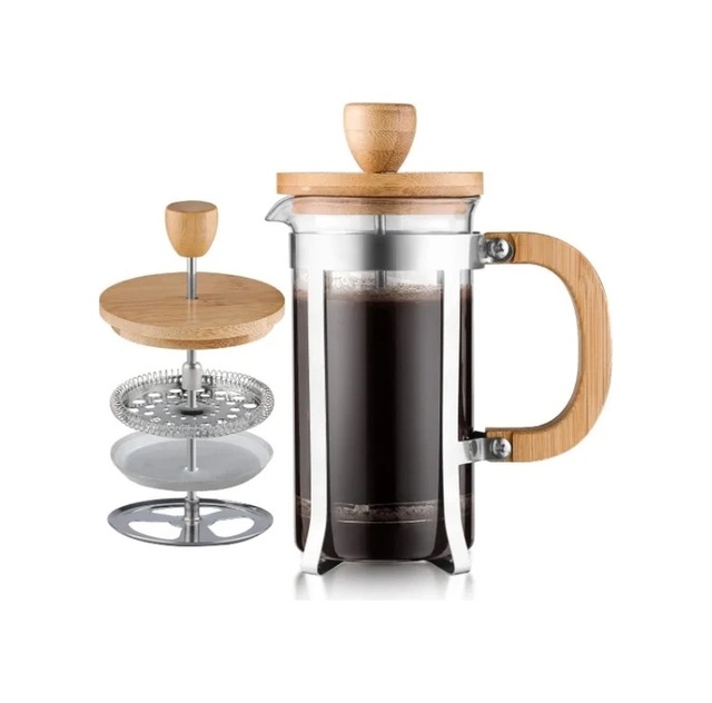 Lbk Ahşap Detaylı 600 Ml Cam French Press