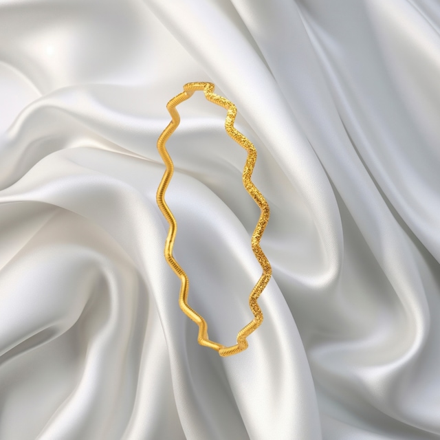 Leva Gold 22 Ayar Simli Dalgalı Ajda Bilezik Standart 10 Gr