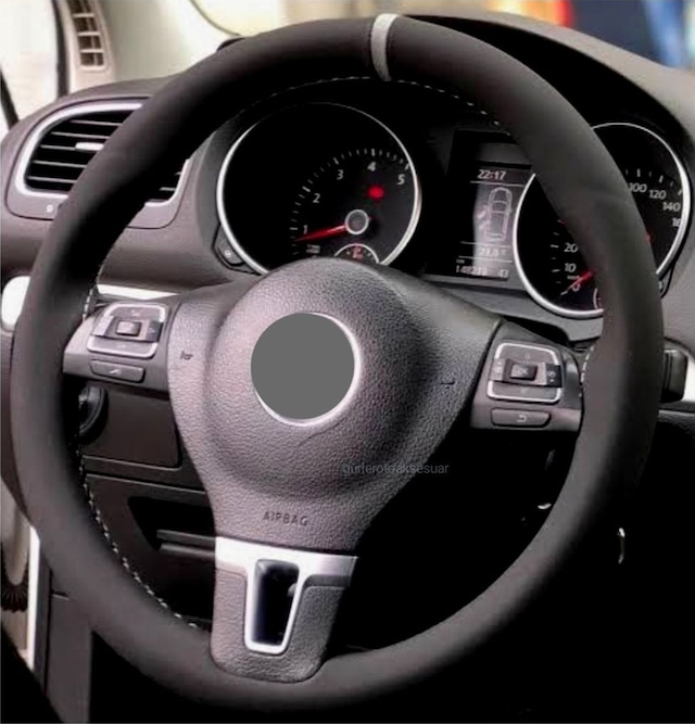 Vw Transporter T4 Uyumlu Dikmeli Direksiyon Kılıfı Alkantra Gri Yüzüklü