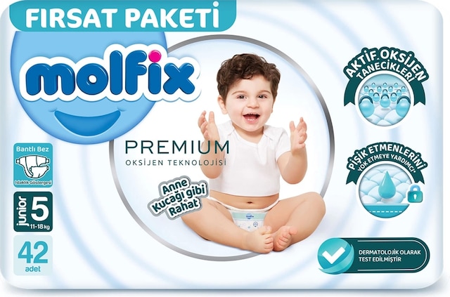 Molfix Premium Bebek Bezi Fırsat Paketi 5 Beden 11-18 Kg 42 Adet 5 Numara