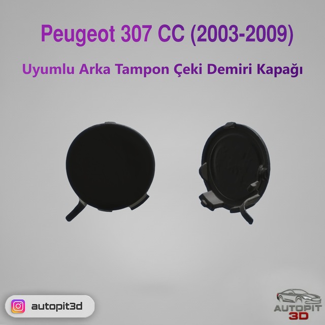 Peugeot 307 Cc 2003 2009 Uyumlu Arka Tampon Çeki Demiri Kapağı