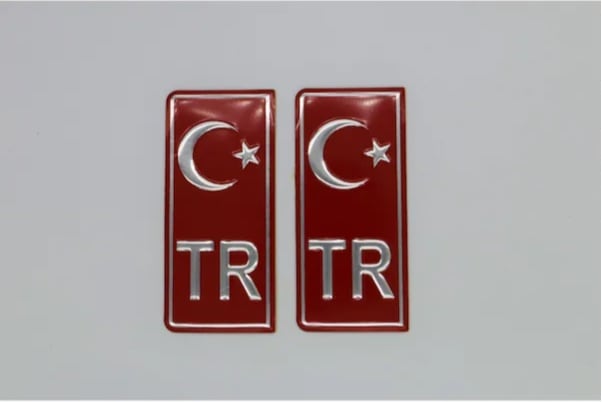 Tr Plaka Sticker 2'li - Türkiye Plaka Sticker