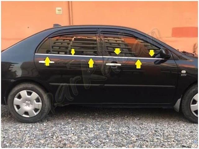 Db Chrome Toyota Corolla Uyumlu Sedan Cam Çıtası Nikelajı 2002-2006 4 Pa