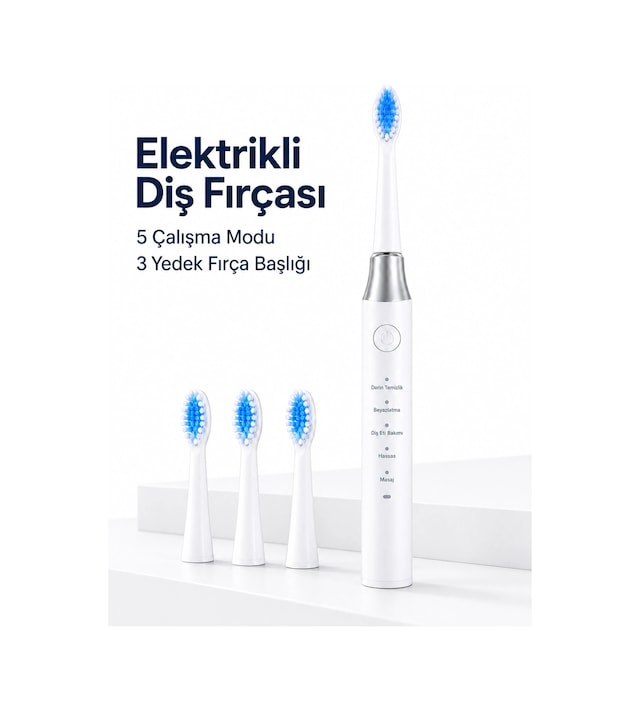 Mey İthalat Elektrikli Diş Fırçası 3 Yedek Başlıklı
