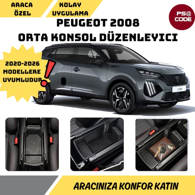 Peugeot 2008 Organizer-orta Konsol Düzenleyici