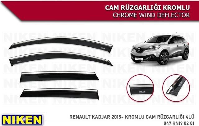 Renault Kadjar Cam Rüzgarlığı Kromlu Niken