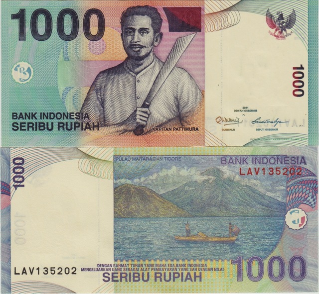 Endonezya 1000 Rupiah 2011 Çil.