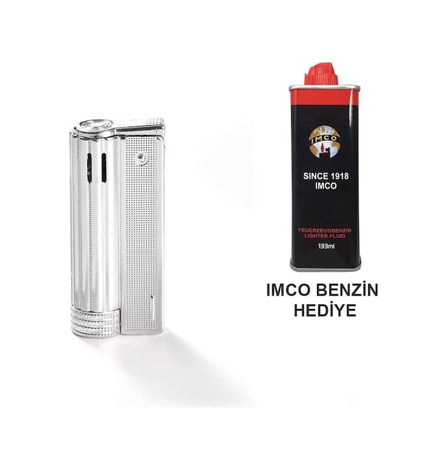 Atomic German Benzinli Muhtar Çakmağı Krom+ Imco Benzin Set