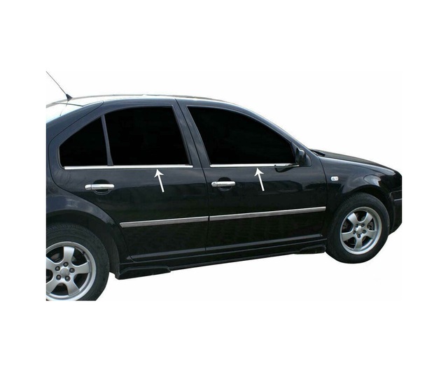 Volkswagen Bora Uyumlu 1998-2004 Krom Cam Çıtası 4 Parça Paslanmaz Çelik