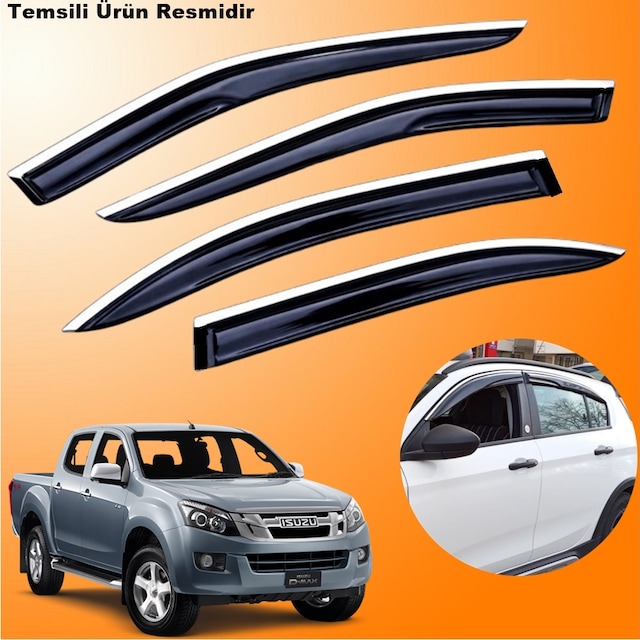 Isuzu D-max Krom Cam Rüzgarlığı Abs Nikelajlı Krom Mügen Cam Rüzgarlığı 2013-2020 Arası 4 Parça