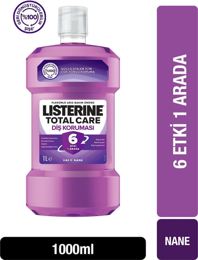 Listerine Total Care Diş Koruması 6 Etki 1 Arada Ağız Bakım Suyu 1000 ml