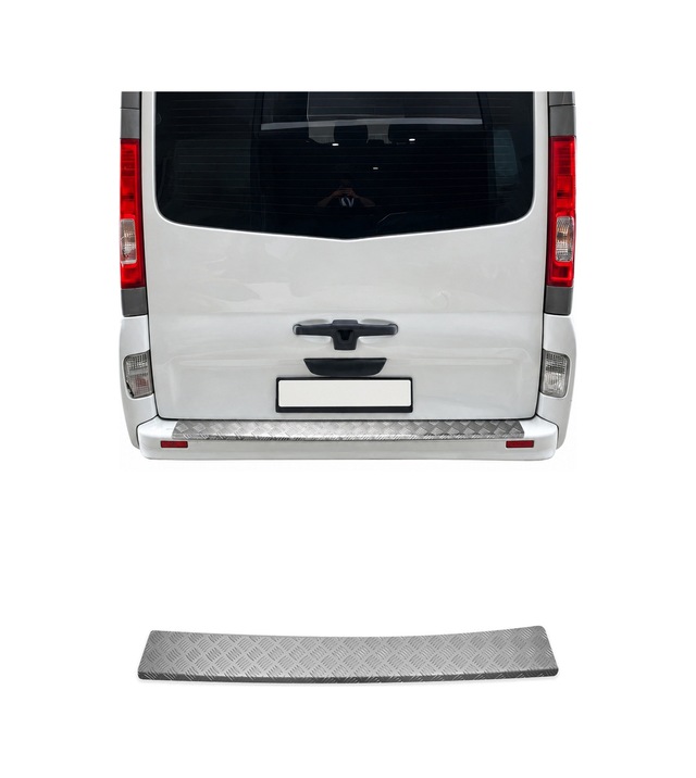 Nissan Primastar 2001-2014 Uyumlu Mat Arka Tampon Eşiği Alüminyum Gümüş