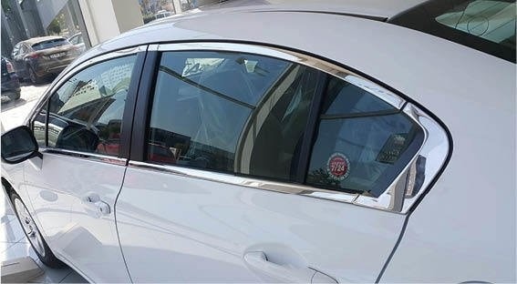 Honda Civic Fb7 için Dur Cam Çerçevesi Kenar Çıtası Krom Tam