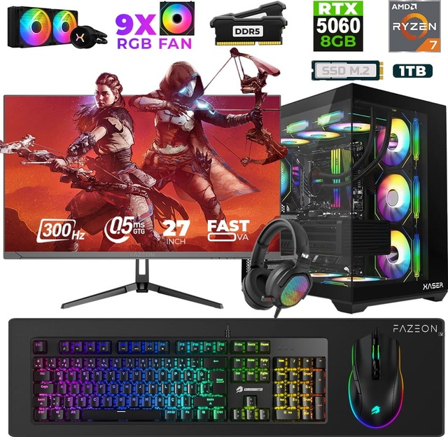 Xaser Star X450 R7-7800X3D 16 GB 1 TB M.2 NVMe SSD 8 GB RTX5060 27" Free Dos Dizüstü Bilgisayar