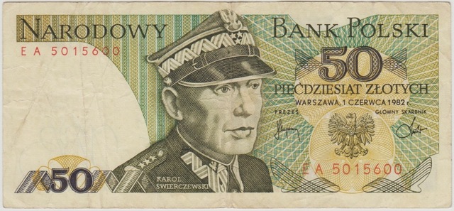 Polonya 50 Zloty 1982 Çok Temiz.