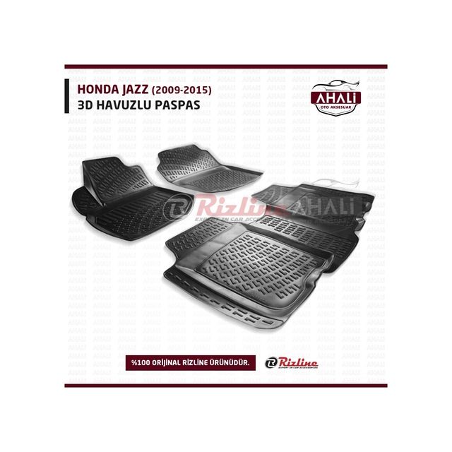 Rizline Honda Jazz 2009-2015 3D Havuzlu Paspas+Araç Kokusu