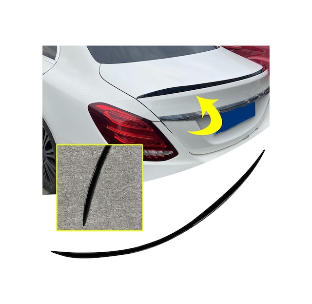 Mercedes W205 Amg C63 Bagaj Üstü Pianoblack Spoiler İthal Parlak Siyah