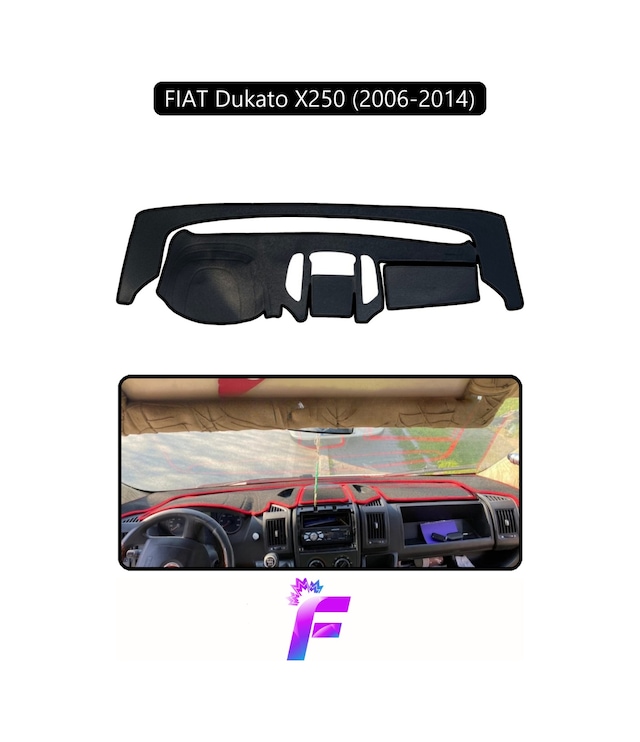 Fıat Ducato 2006-2014 Torpido Örtüsü Güneşten Korur Kolay Montaj Tam Uyum Tam Koruma E54 Torpido Halısı