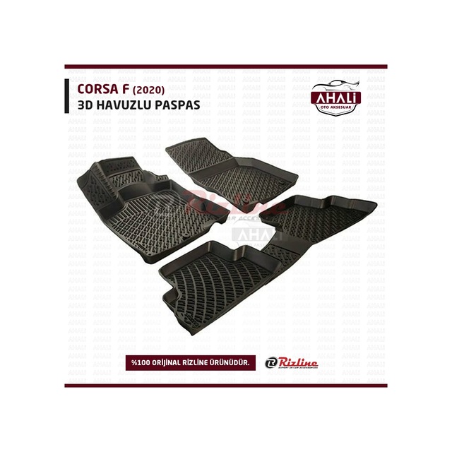 Rizline Opel Corsa F 2020 Sonrası 3D Havuzlu Paspas +Araç Kokusu