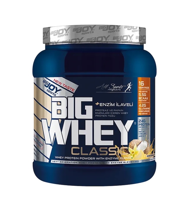 Bigjoy BIGWHEY Whey Protein Classic 488g 15 Servis Hindistan Cevizi &amp; Vanilya