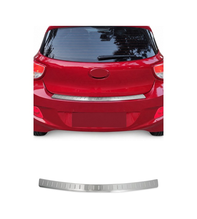 Hyundai I10 Iı Hatchback 2013-2016 Uyumlu Krom Arka Tampon Eşiği Paslanmaz Çelik Taşlı Mat
