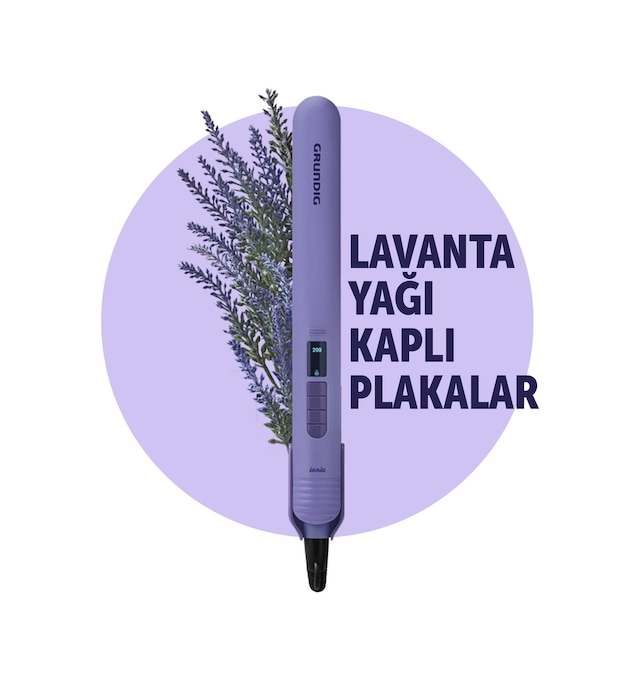 Grundig HS 7032 Botanika Lavanta Yağı Kaplı Plakalı İyonik Saç Düzleştirici