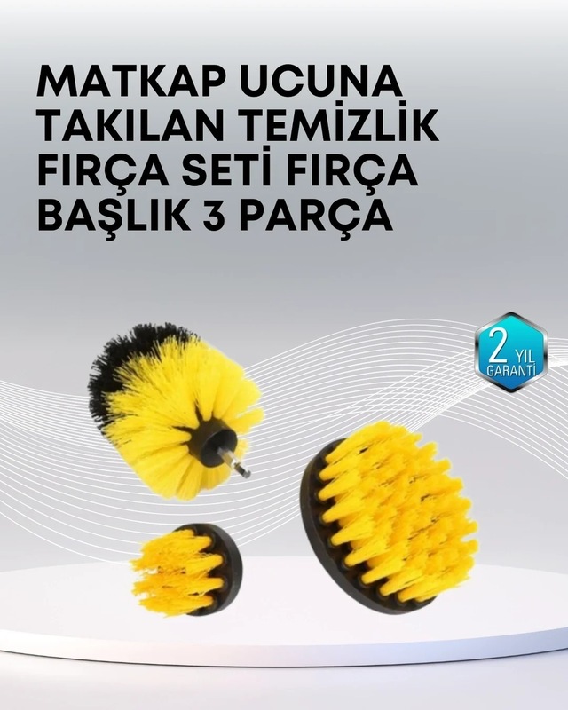 Ers 3 Lü Matkap Ucu Temizlik Fırçası Seti Çok Amaçlı