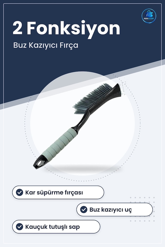 Araç Camı Kar Süpürgesi Buz Kazıyıcı Fırça 53 Cm Kauçuk Saplı Kış Diğer