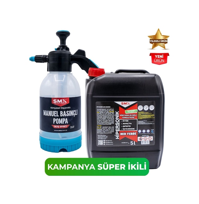Hipersonik - Dünyanın En Hızlı Temizleyicisi 5 Kg Ve Manuel Basınçlı Kimyasal Likit Püskürtme Pompas