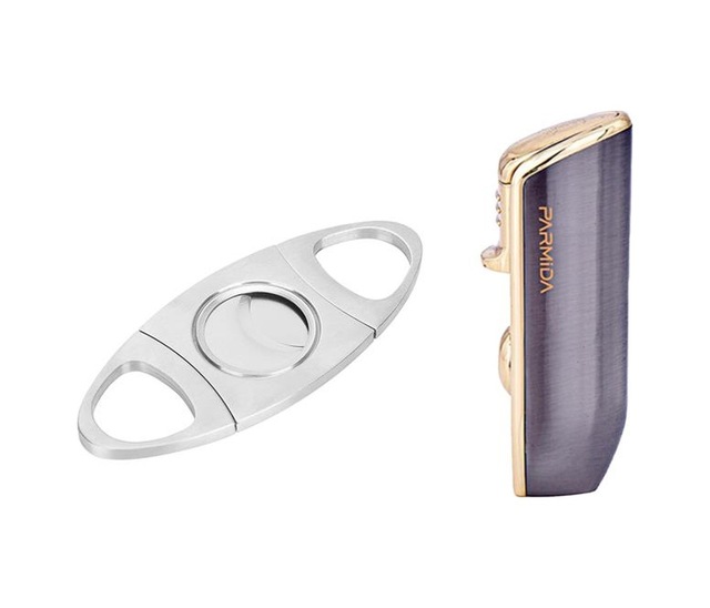 Parmida Gunmetal Üç Torch Pürmüz Çakmak Ve Metal Kesici Set - Prmdpkt1