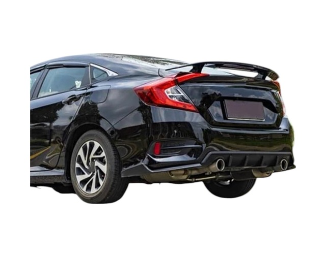 Honda Civic Fc5 2016-2021 Uyumlu Ayaklı Bagaj Üstü Spoiler Pianoblack İthal Abs Plastik