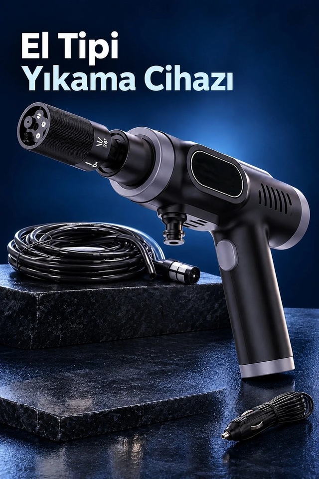 Ers Taşınabilir Araç Yıkama Makinesi Köpük Hazneli Şarjlı Set