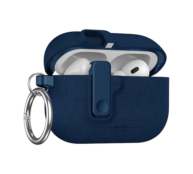 Apple Uyumlu AirPods Pro 3. Nesil İle Kılıf Standlı Kilitli Tpu Premium Matte Trip Case Lacivert