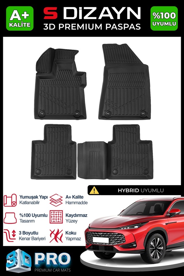 S-dizayn Mg Hs Turbo Hybrid 3d Pro Havuzlu Paspas 2024 Üzeri A+ Kalite