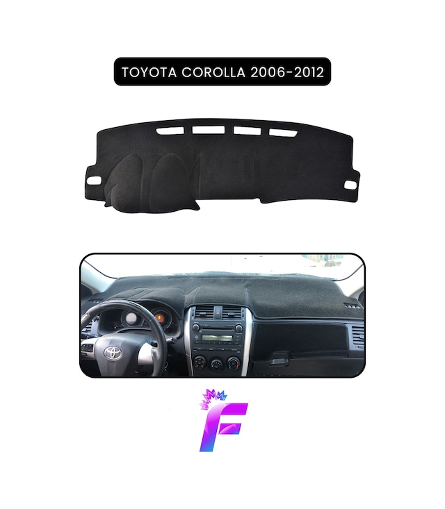 Toyota Corolla 2006-2012 Araca Özel Torpido Örtüsü Ön Göğüs Kılıfı Tam Koruma Kaymaz B36 Siyah