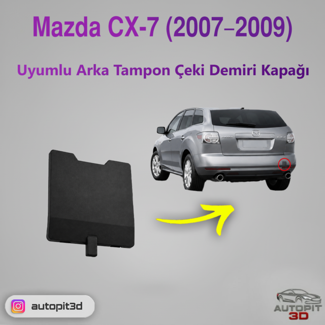 Mazda Cx-7 2007 2009 Uyumlu Arka Tampon Çeki Demiri Kapağı