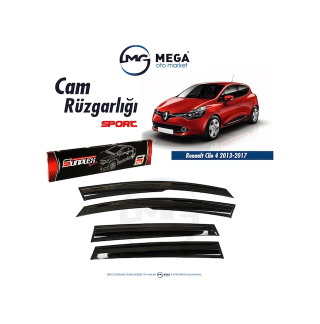 Renault Clio 4 2013-2018 Cam Rüzgarlık Mugen Tip Sunplex