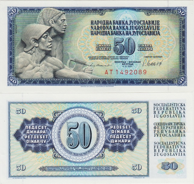 Yugoslavya 50 Dinar 1981 Tito Dönemi. Çil.