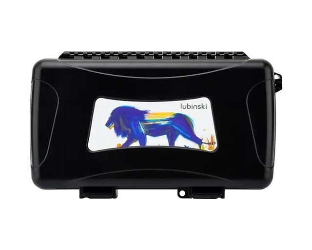 Lubinski Seyahat Puro Kutusu Humidor Kırılmaz Plastik Siyah Lion 5's Lb-623