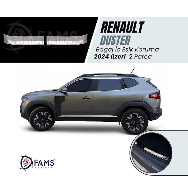 Renault Duster 2024 Üzeri Krom Bagaj Iç Eşik Koruma 2 Prç. Pçelik