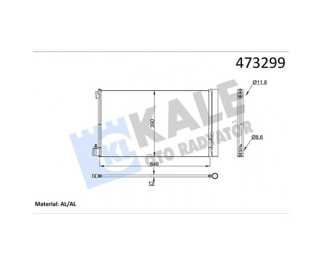 Klima - 671 - Radyatörü Kondenseri Opel Insignia A 08-17 1.6 Xer-let 1.6-2.0 Cdtı Brazıng Al-al 647 - Dpmıx-hb - X38 2x12
