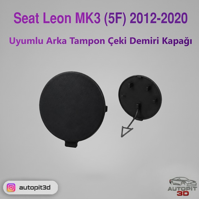 Seat Leon Mk3 5f 2012-2020 Uyumlu Arka Tampon Çeki Demiri Kapağı
