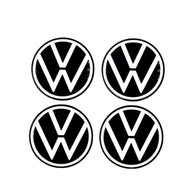Yeni Nesil Tasarım Damla Sticker Siyah Volkswagen Jant Göbeği 5.5cm Uyumlu