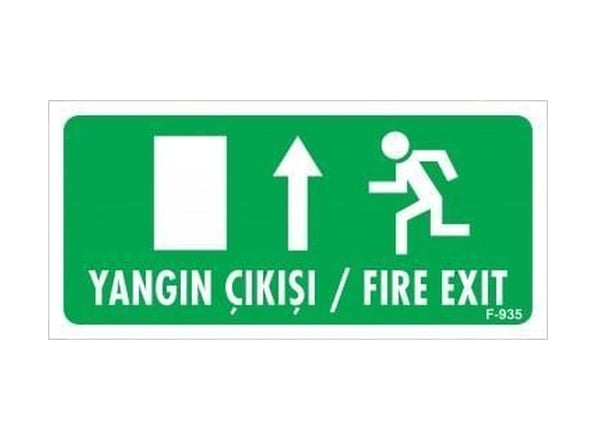Yangın Çıkışı Yukarı Uyarı Levhası 17,5x25 Kod:935